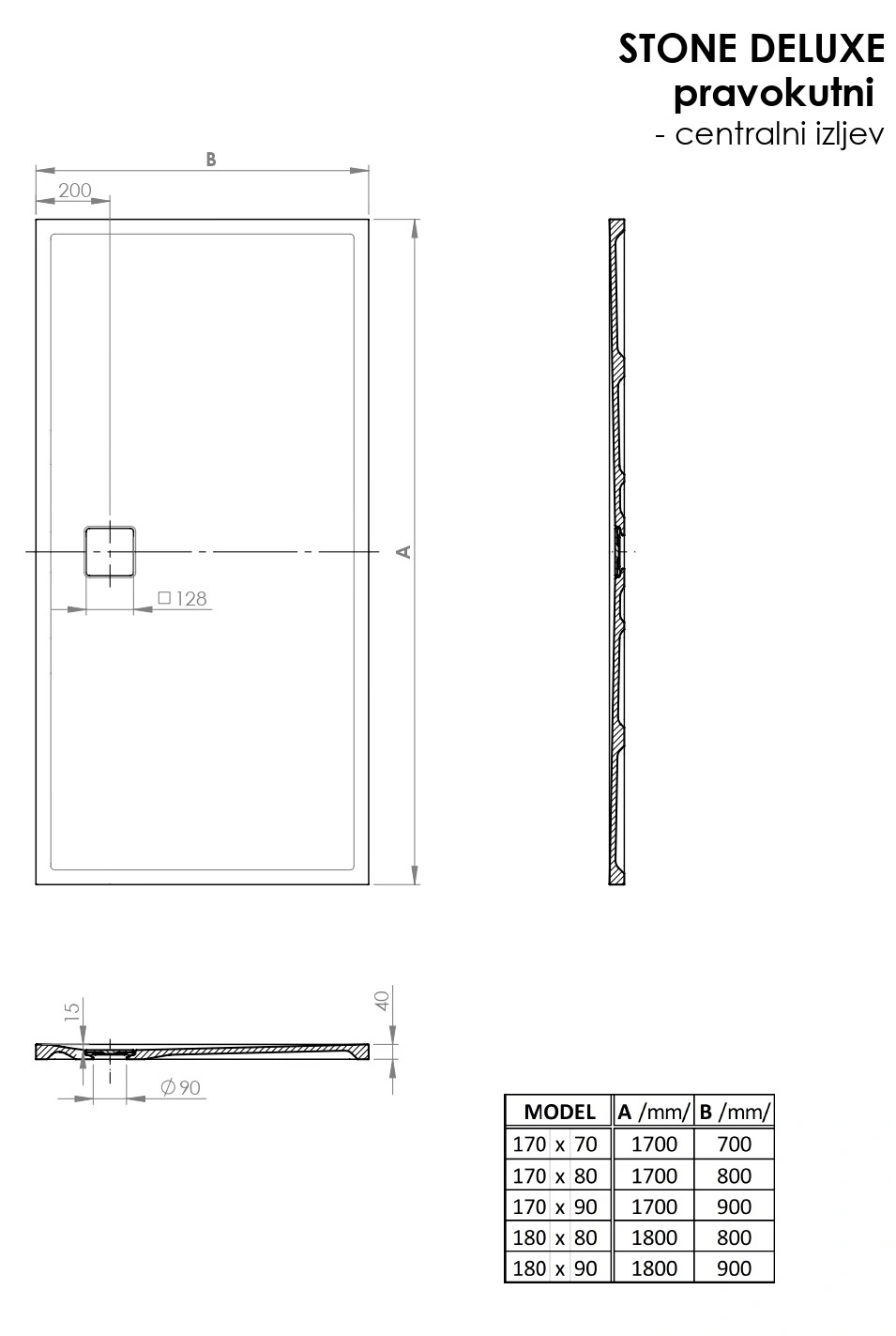 Stone DeLuxe rectangular