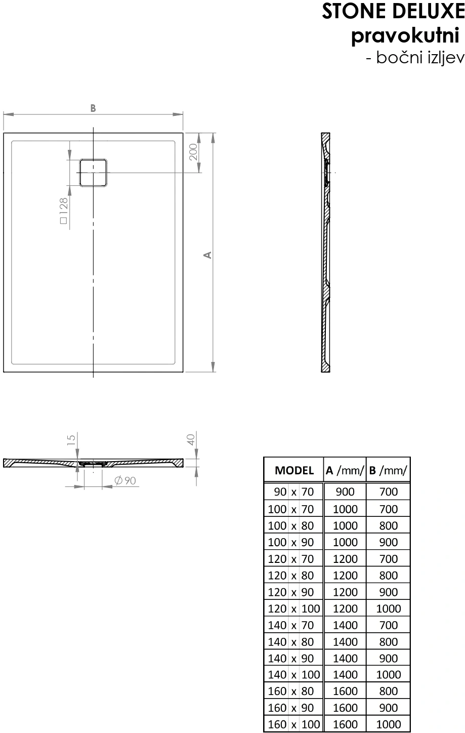 Stone DeLuxe rectangular