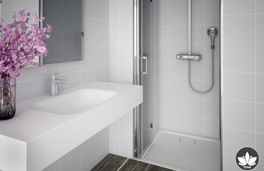 Wall-mounted TITAN washbasin