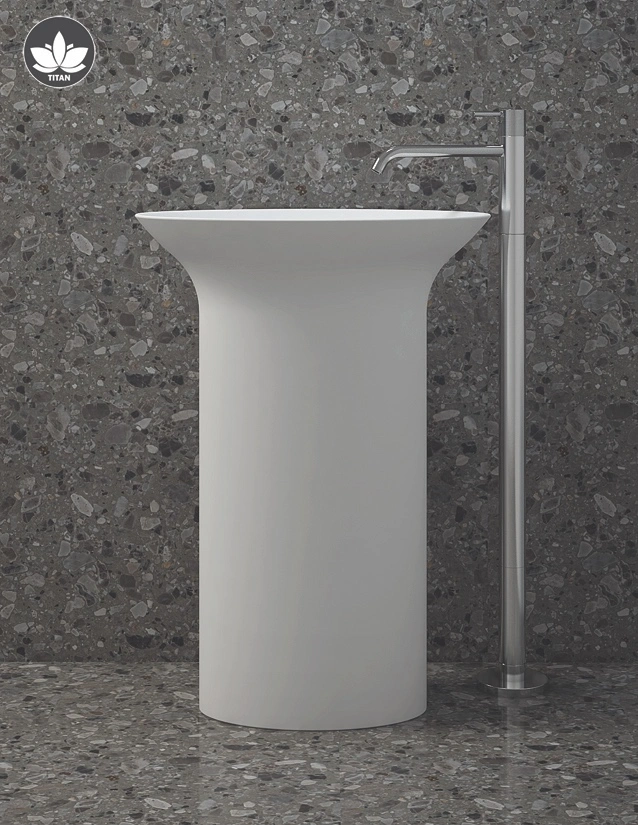 Washbasin TITAN Oval - freestanding / White matte