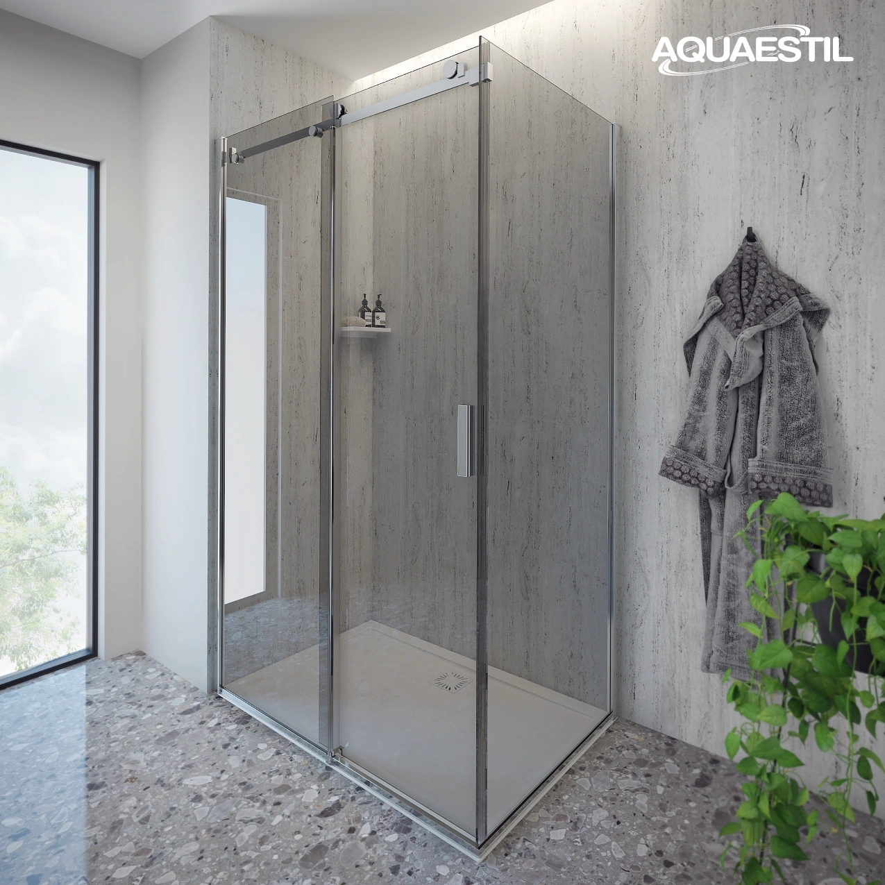 Artego D+W (left door orientation) / silver profiles / gray glass