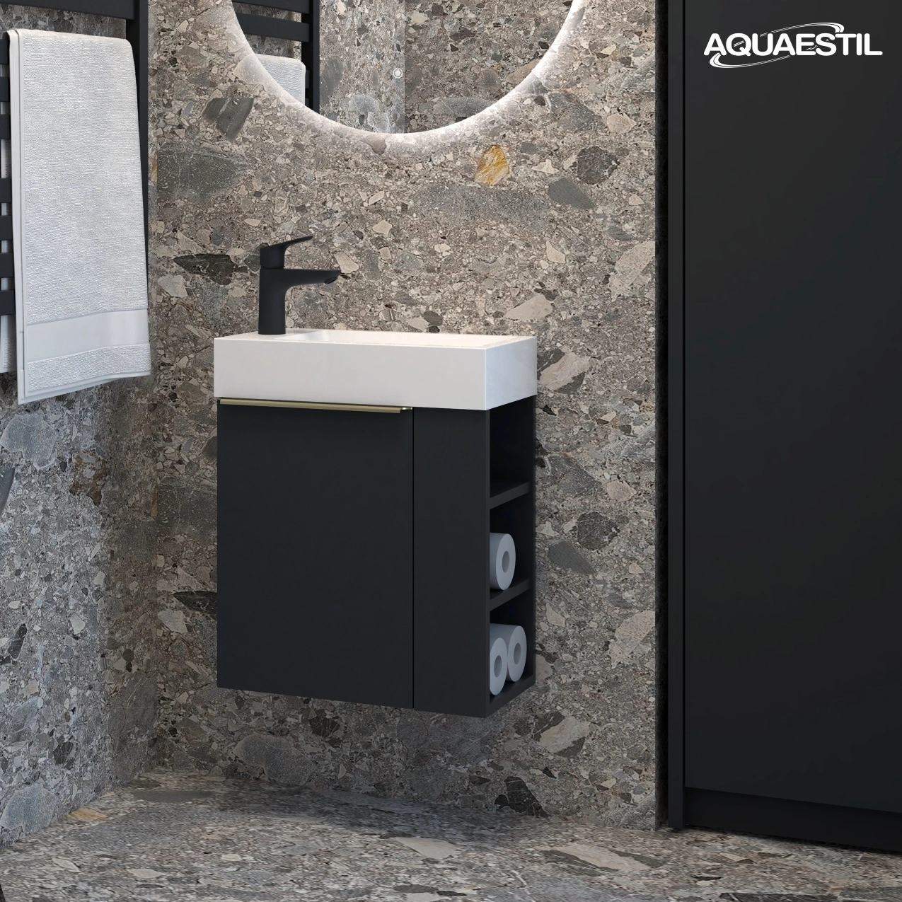 CORDA small 50 L / black matte / golden handle