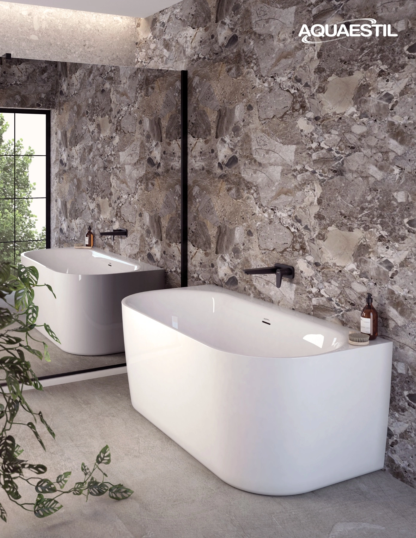 Metauro Free wall 160x75 / white shiny