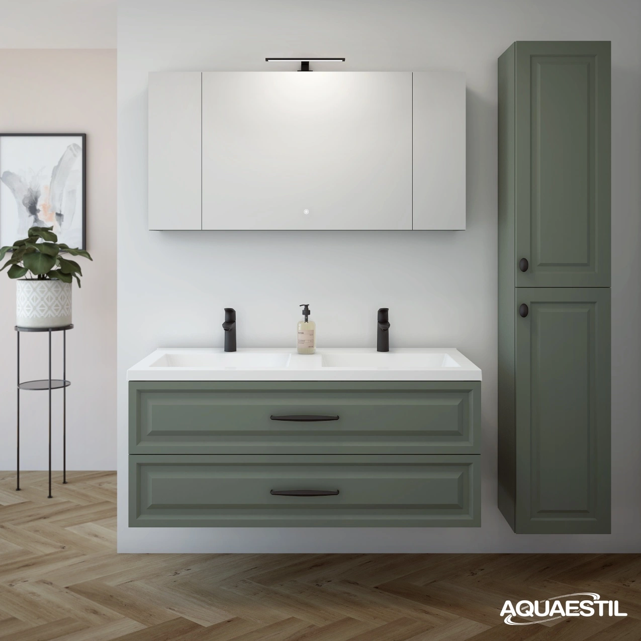 Vintage / composizione IV / 120+35 cm / smoke green