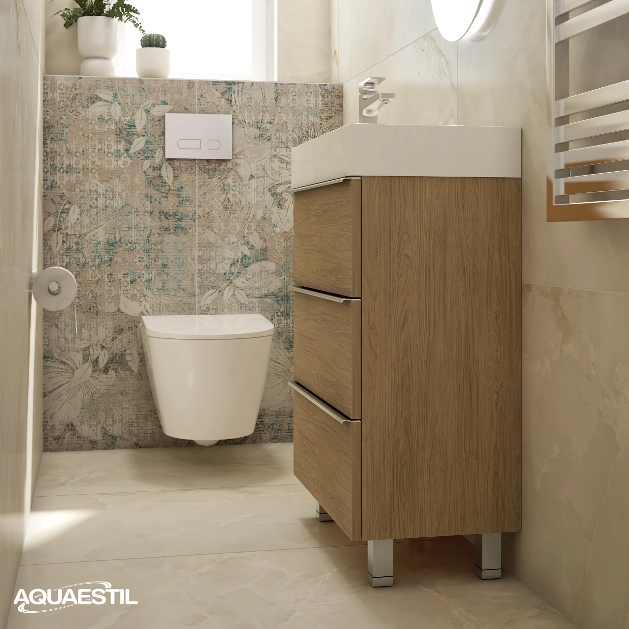 Base mobile Slim 60 / Casella oak