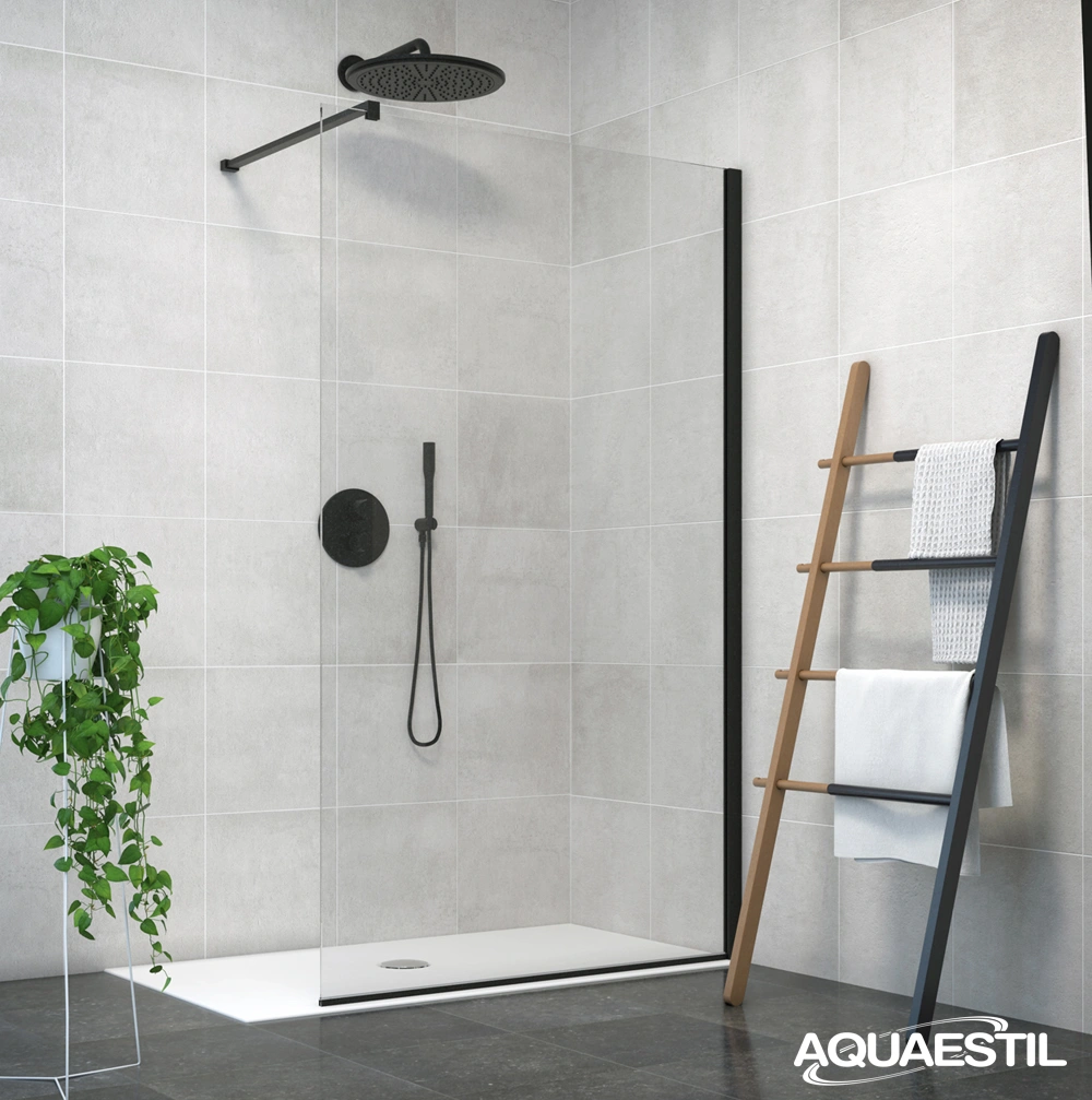 Zenith Wall / black profiles / transparent glass