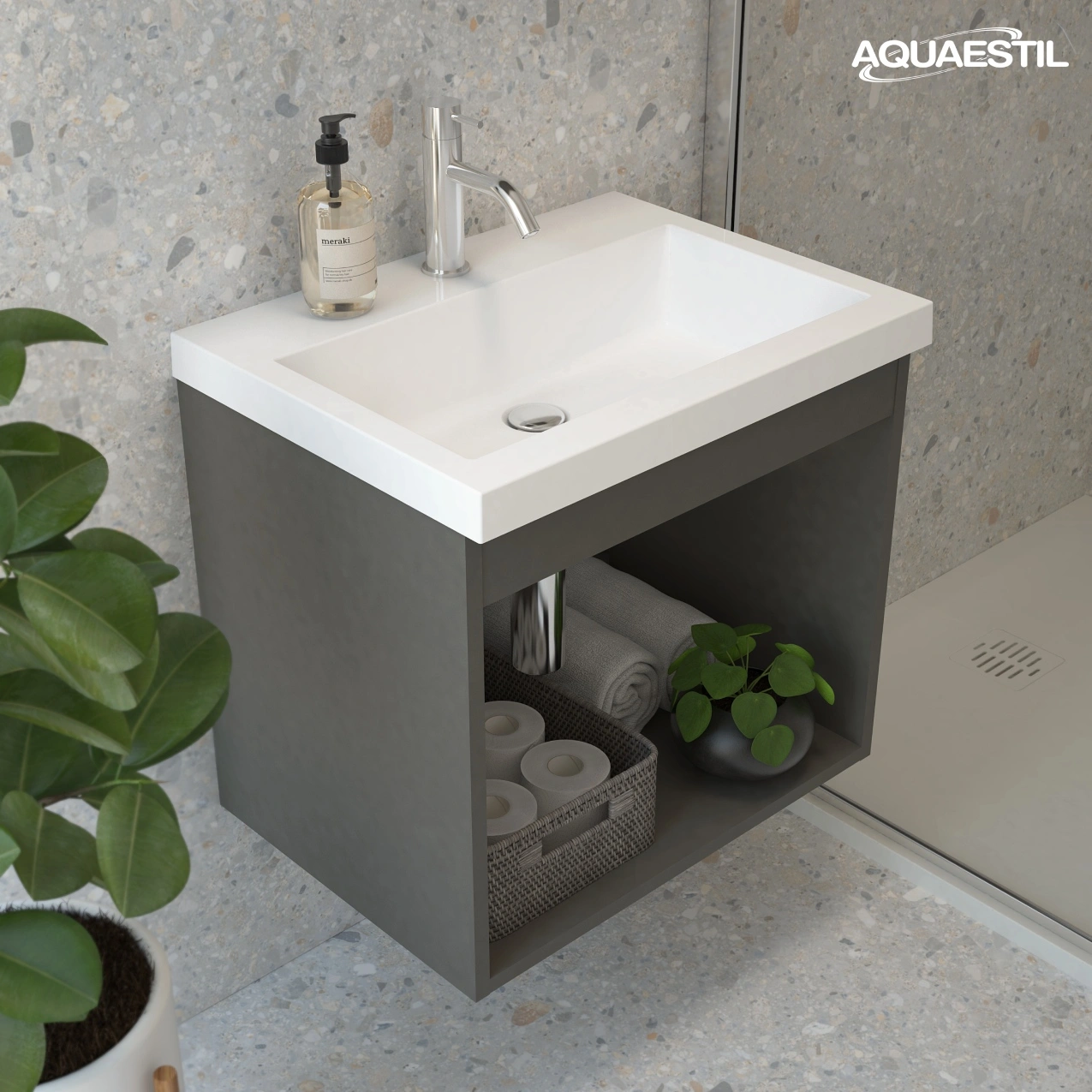 Base mobile BASIC 60 con lavabo