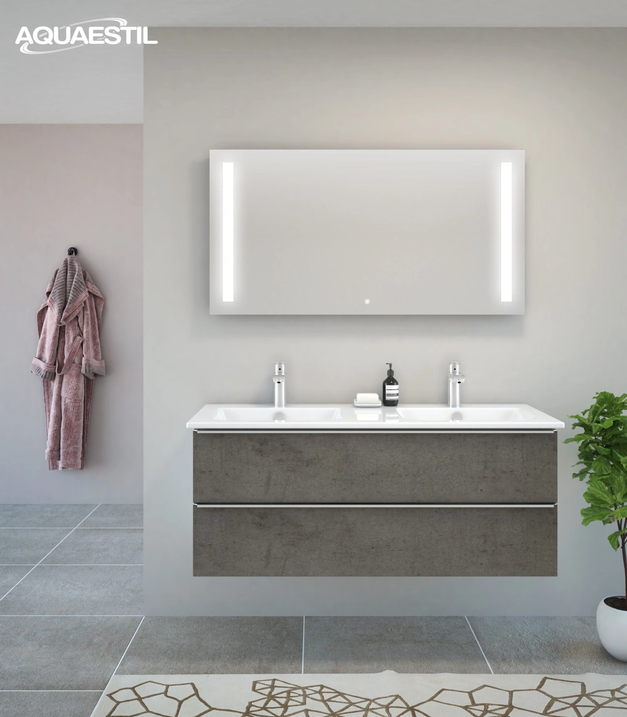 SFERA / Zusammensetzung IV / 125 cm / Chicago Beton dunkelgrau