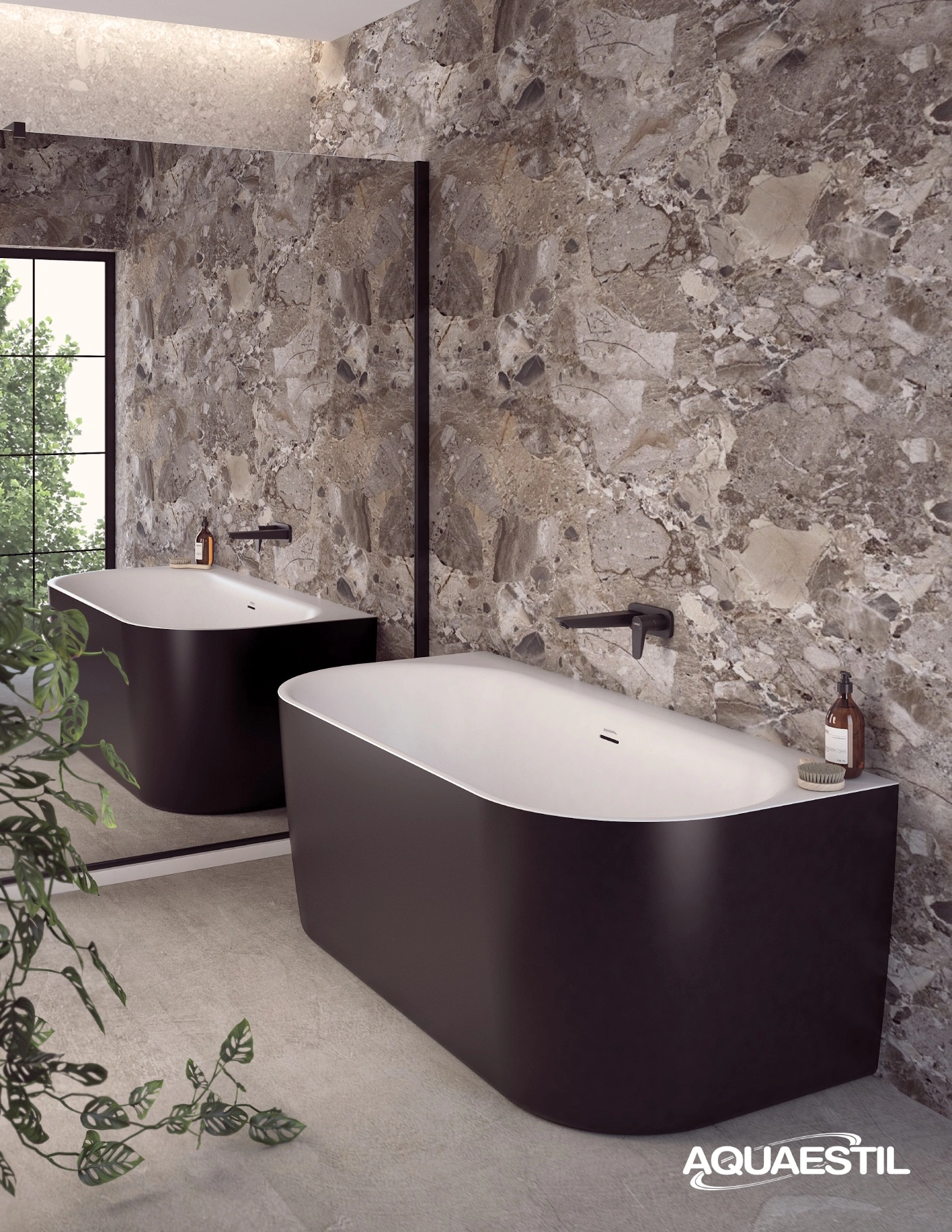 Metauro Free wall 160x75 / white & black matte