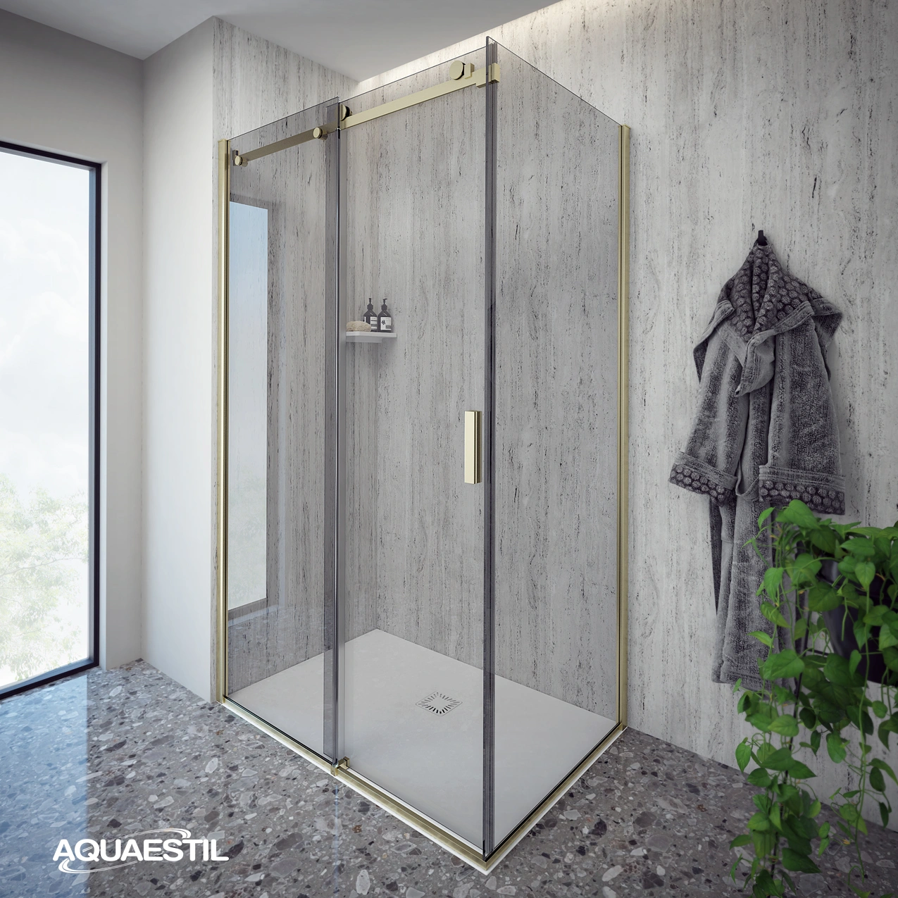 Artego D+W / gold profiles / gray glass