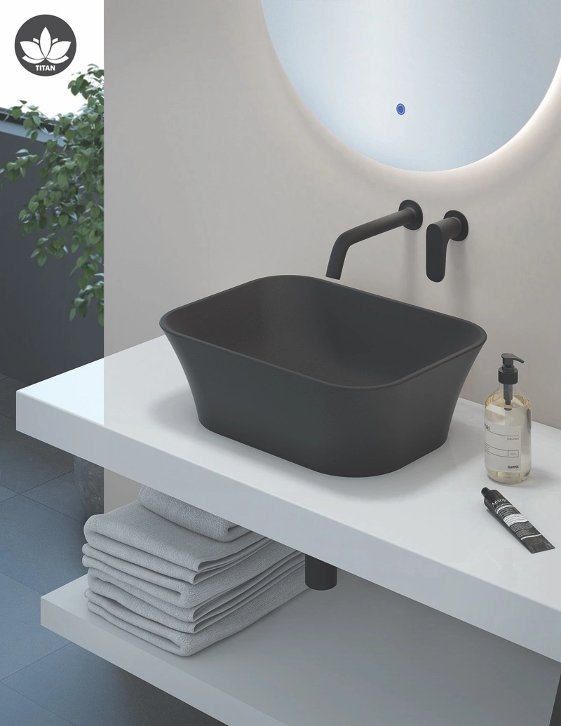 Lavabo TITAN Square - da appoggio / Nero lucido