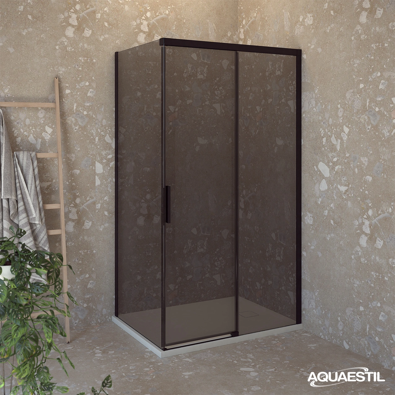 Harmony D+W (rechts) / schwarze Profile / graues Glas
