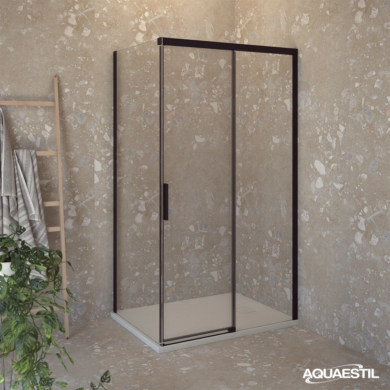 Harmony D+W (rechts) / schwarze Profile / transparentes Glas