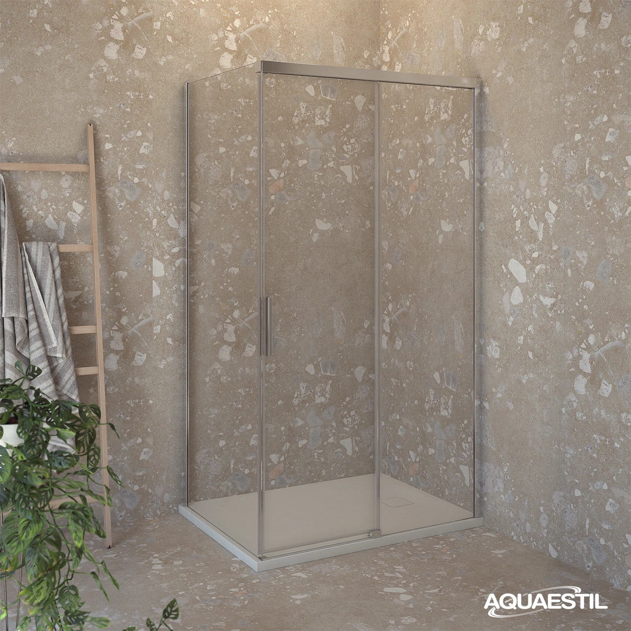 Harmony D+W (rechts) / silberne Profile / transparentes Glas