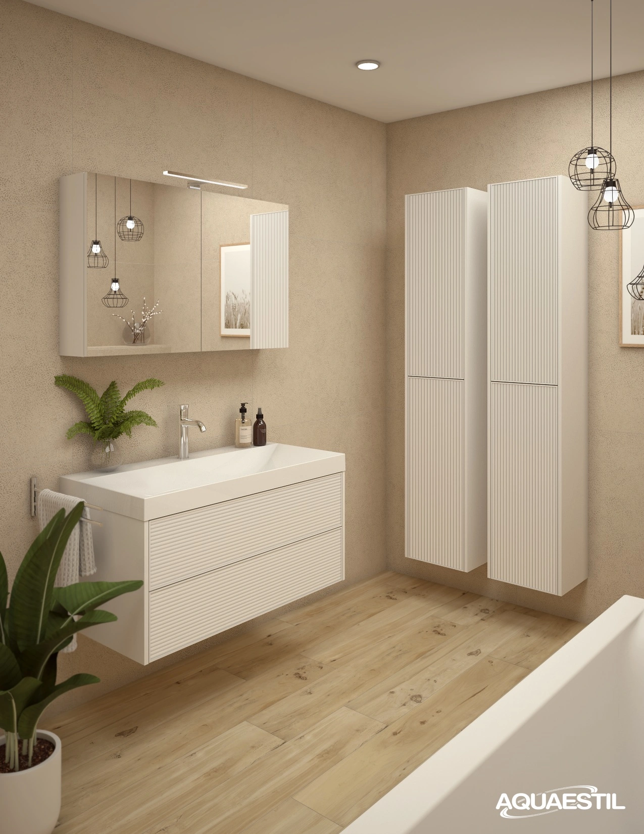 Myra 100 / 3D ribbed white