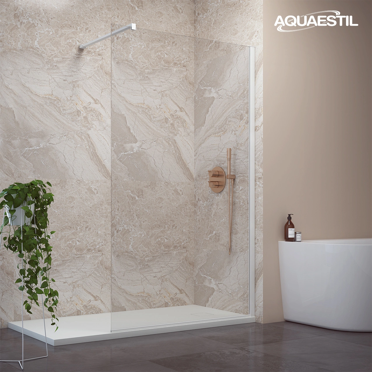 Zenith Wall / white profiles / transparent glass