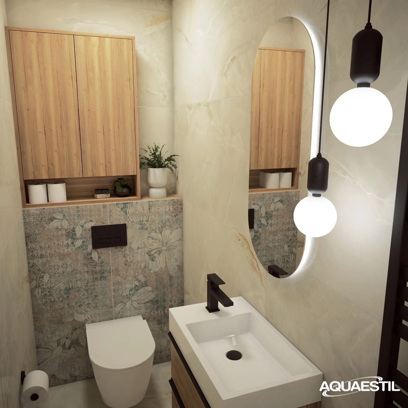 Mobiletto sopra WC / Halifax natur oak