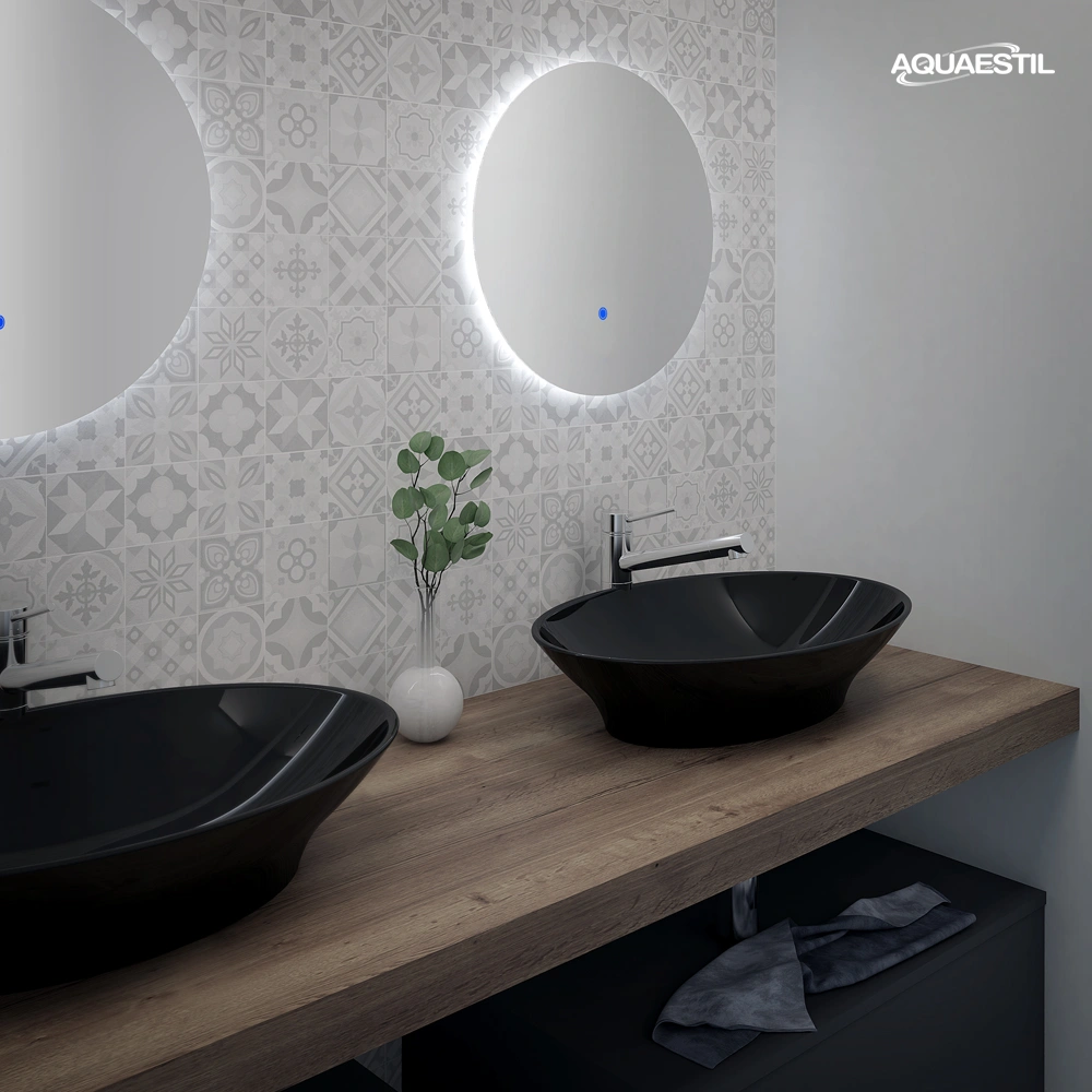 Jazz con lavabi Titan oval in nero