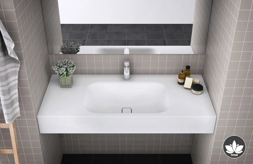 Wall-mounted TITAN washbasin