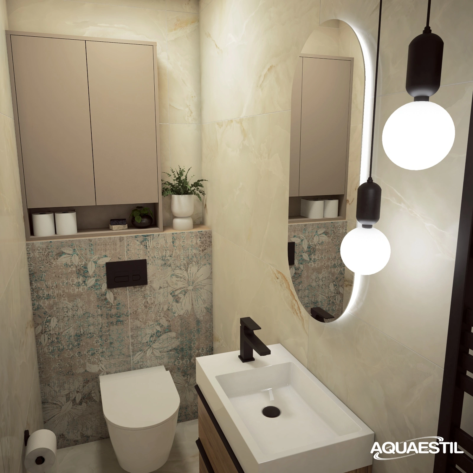 Mobiletto sopra WC / Grey stone