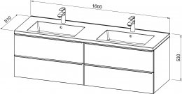 Vanity unit GRANDE 160 with double basin