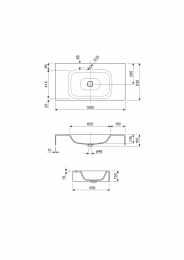 Wall-mounted washbasin TITAN 100