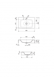 Wall-mounted washbasin TITAN 80