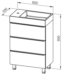 Baza SLIM 60 s umivaonikom