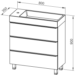Baza SLIM 80 s umivaonikom