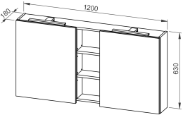 Wall-hung cabinet MYRA 120 with mirror