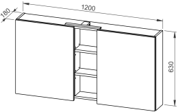 Viseći ormarić MYRA 120 s ogledalom