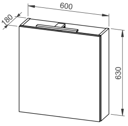 Wall-hung cabinet MYRA 60 with mirror, L/R