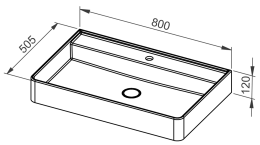 Washbasin ARDEA 80, wall-mounted
